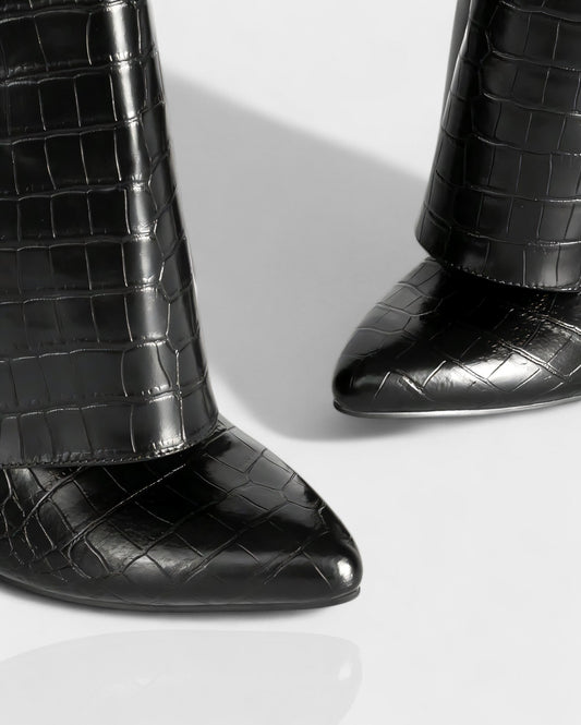 MAISY Straight Faux Crocodile Boots