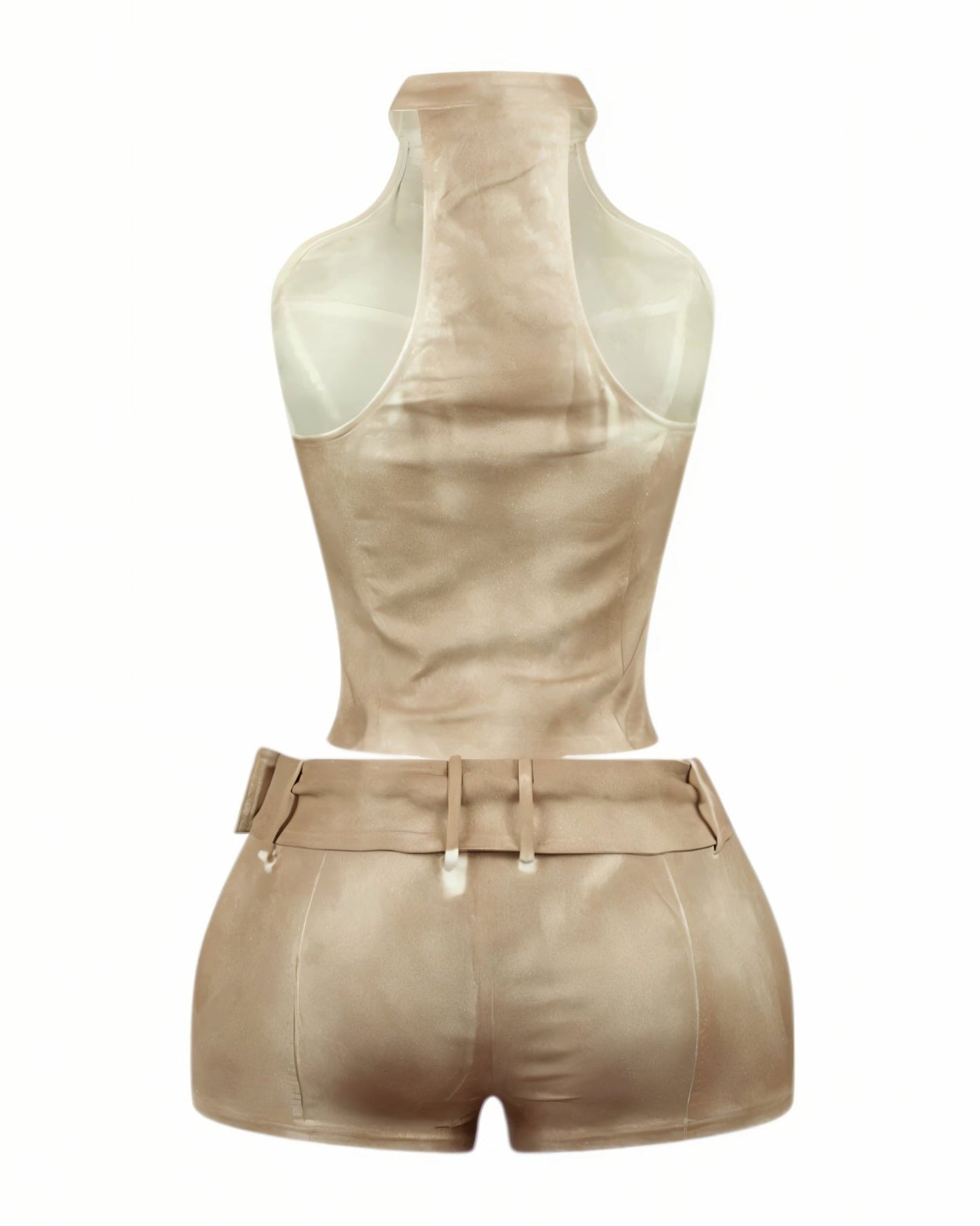 CLARISSA Denim Zip Up Top & Shorts Set