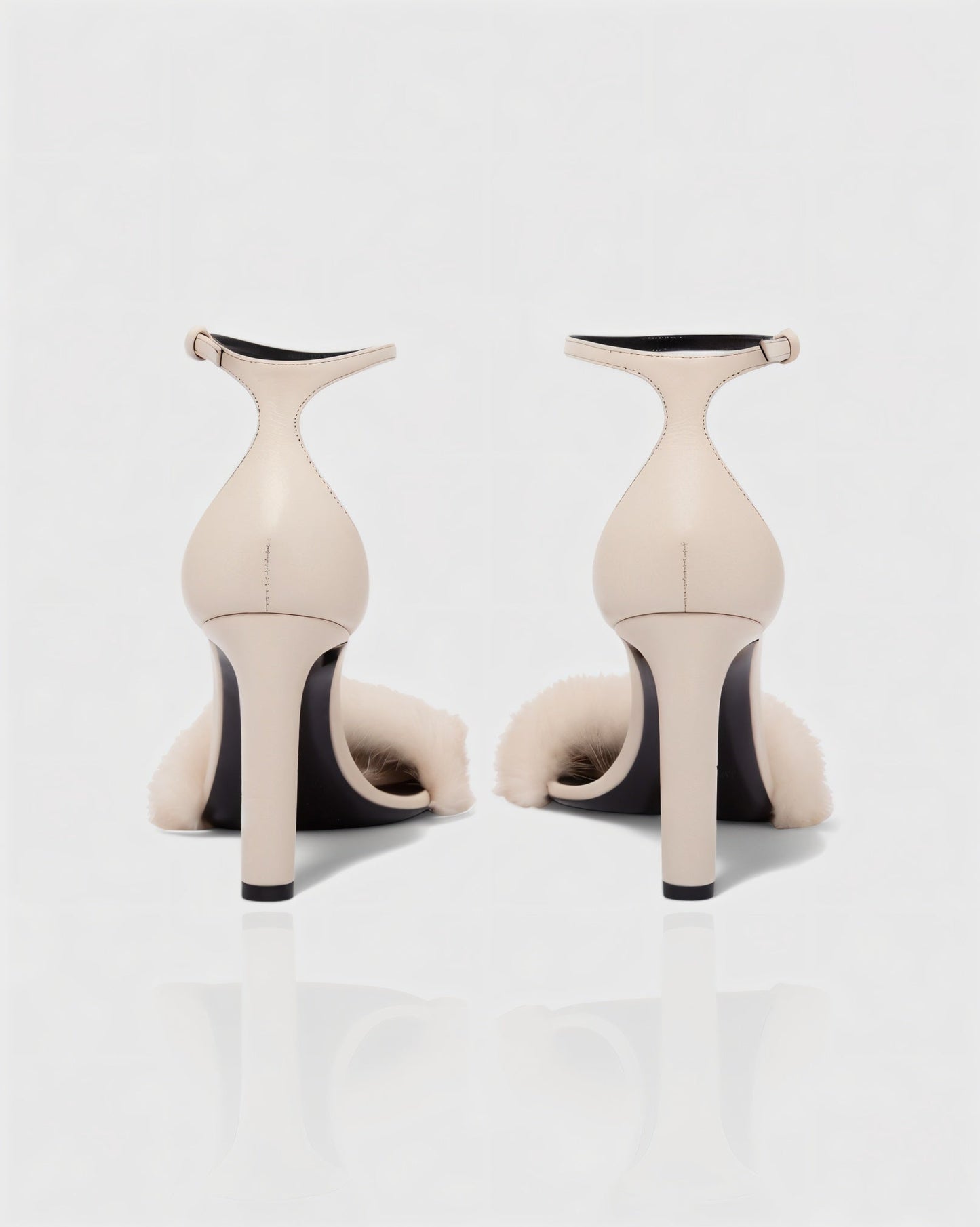 ILUNA Mink Fur Strap Heels