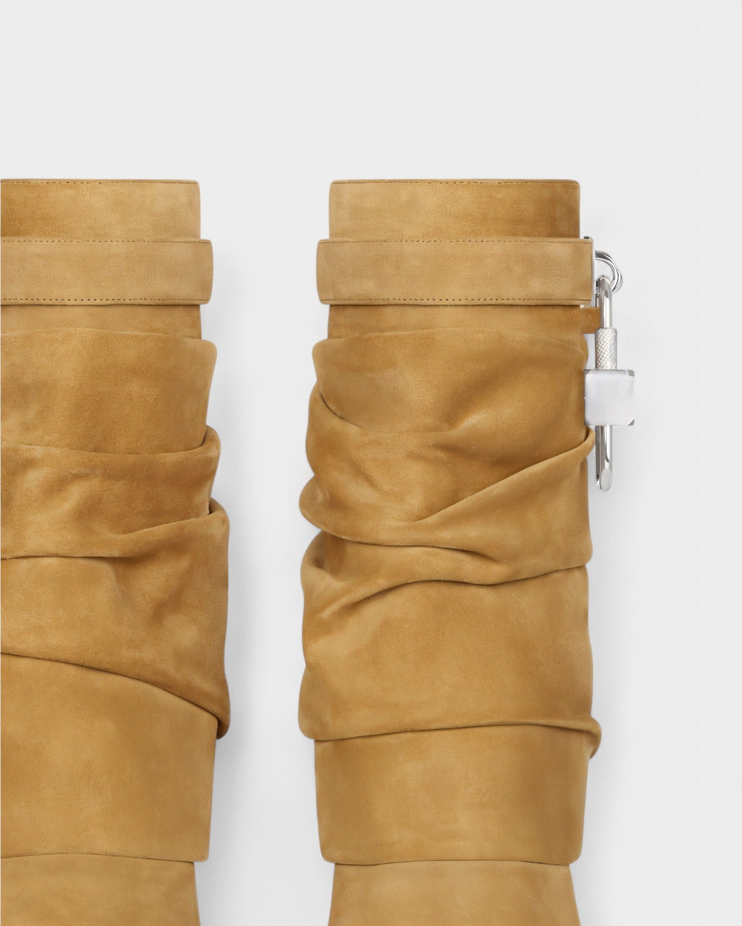 HALINA Padlock Slouch Stiletto Ankle Boots