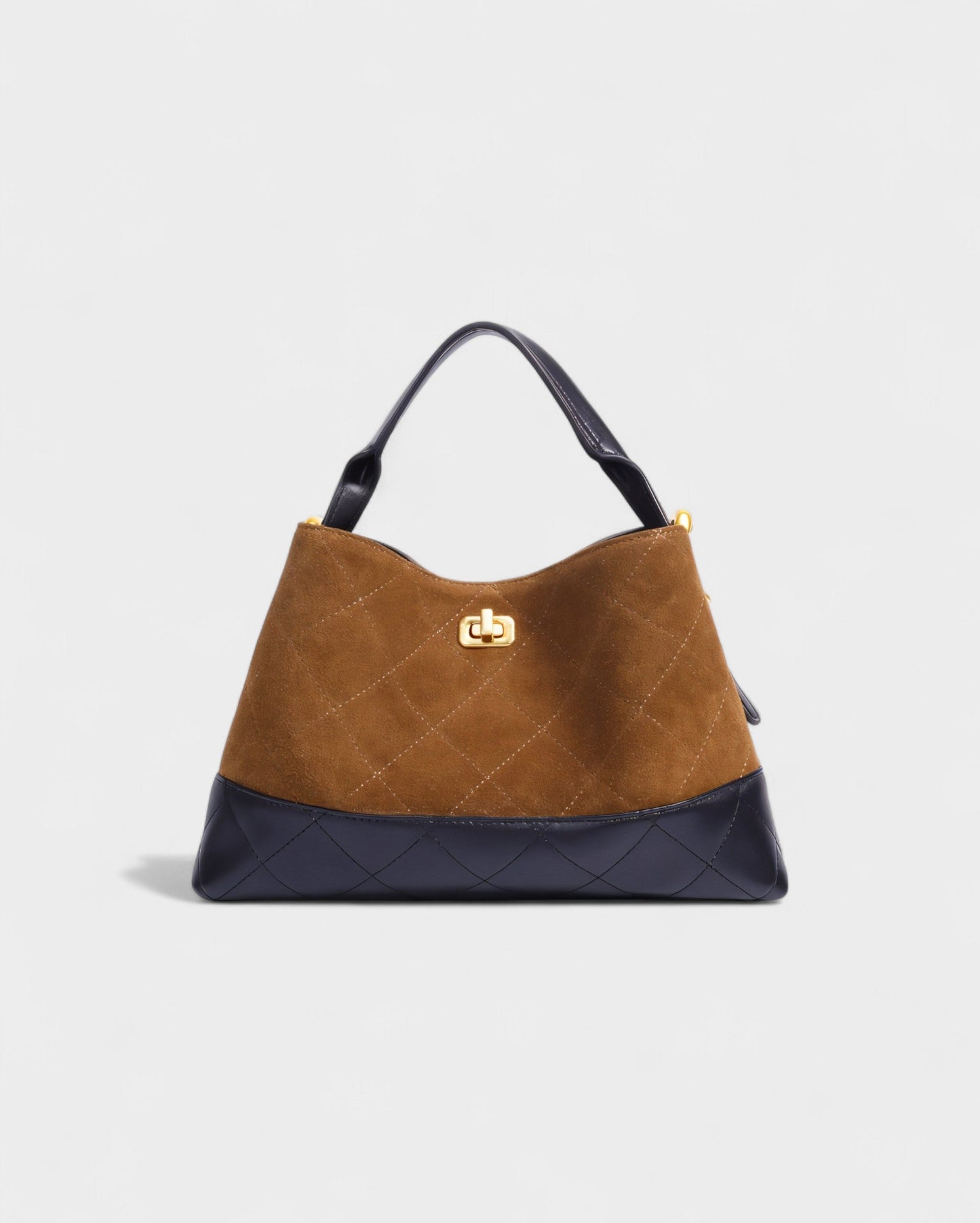 ELVIERA Quilted Faux Suede Handle Bag