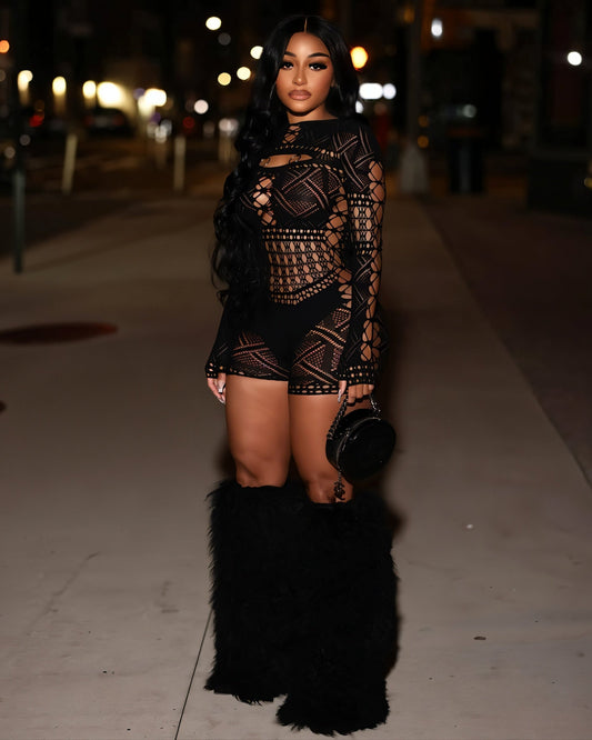 LIVIA Geometric Cutout Romper