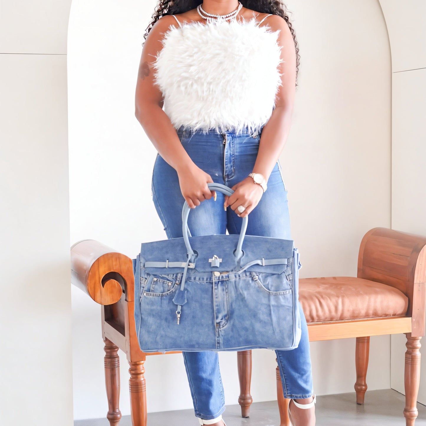 BIRKE Denim Style Hand Bag