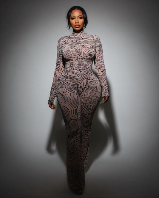 RILA Mesh Top & Flared Pants Set