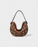 CORINA Studded Suede Shoulder Bag