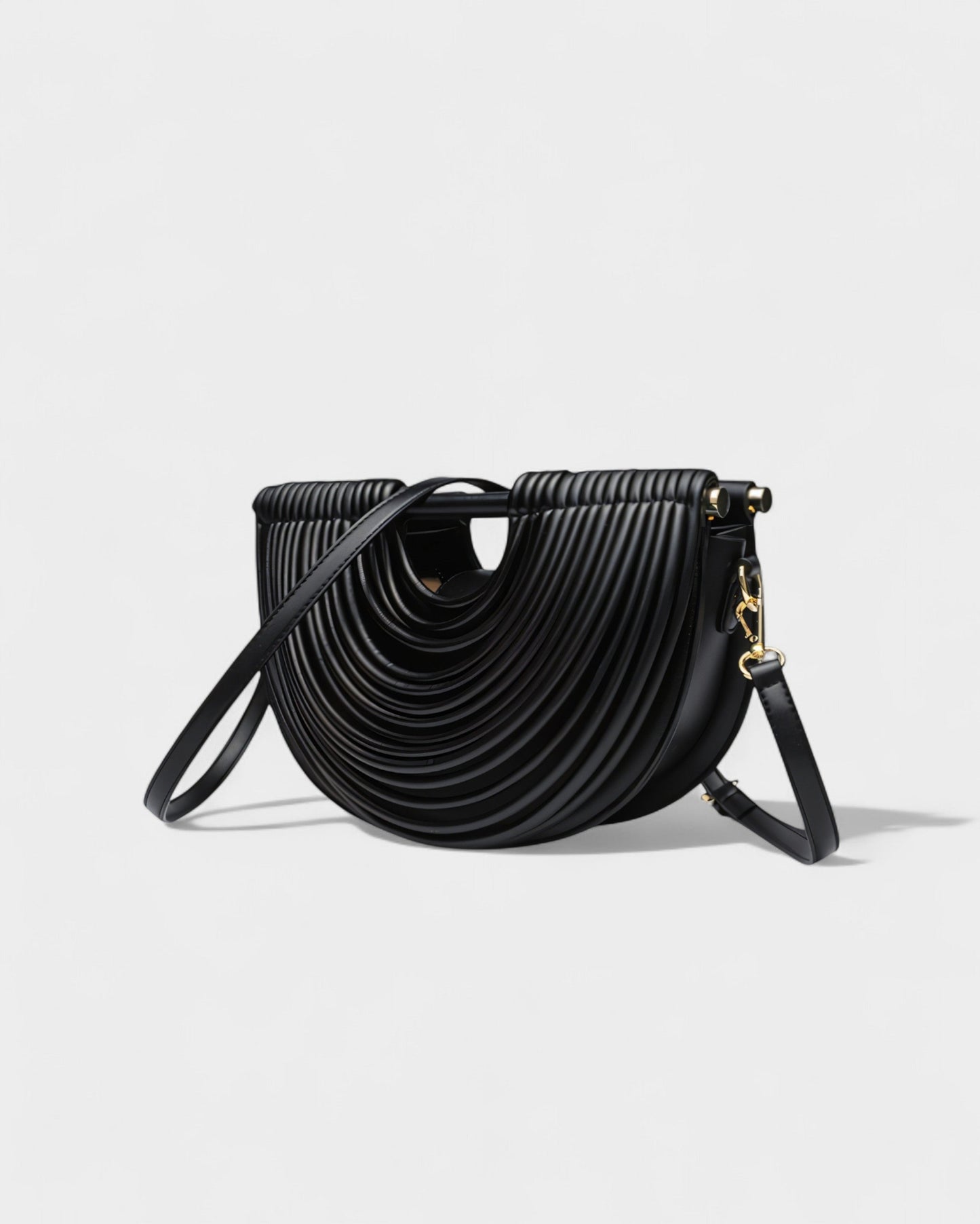 CANYA Textured Half-Moon Crossbody Clutch