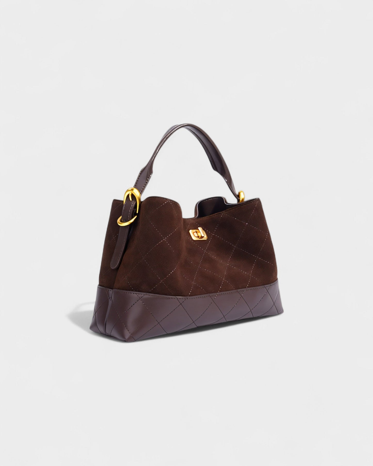 ELVIERA Quilted Faux Suede Handle Bag