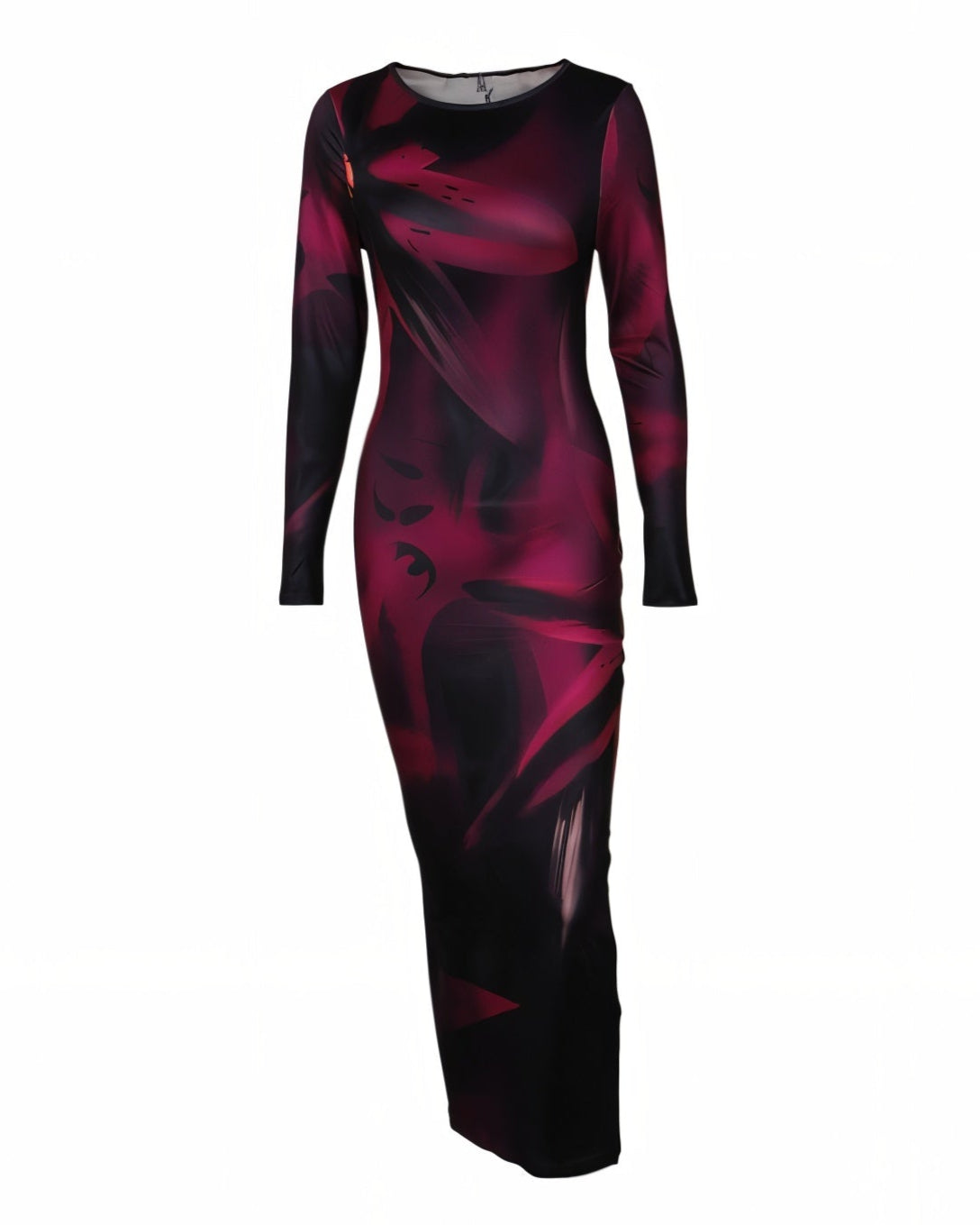 KAITHLYN Abstract-Print Long Sleeve Maxi Dress