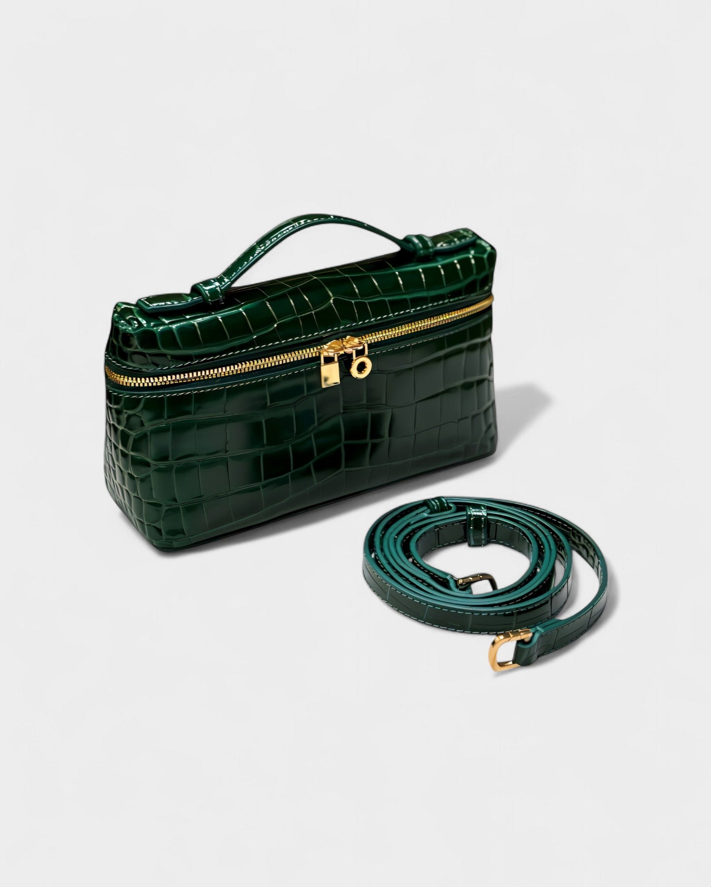 ADDIE Croc-Embossed Structured Bag