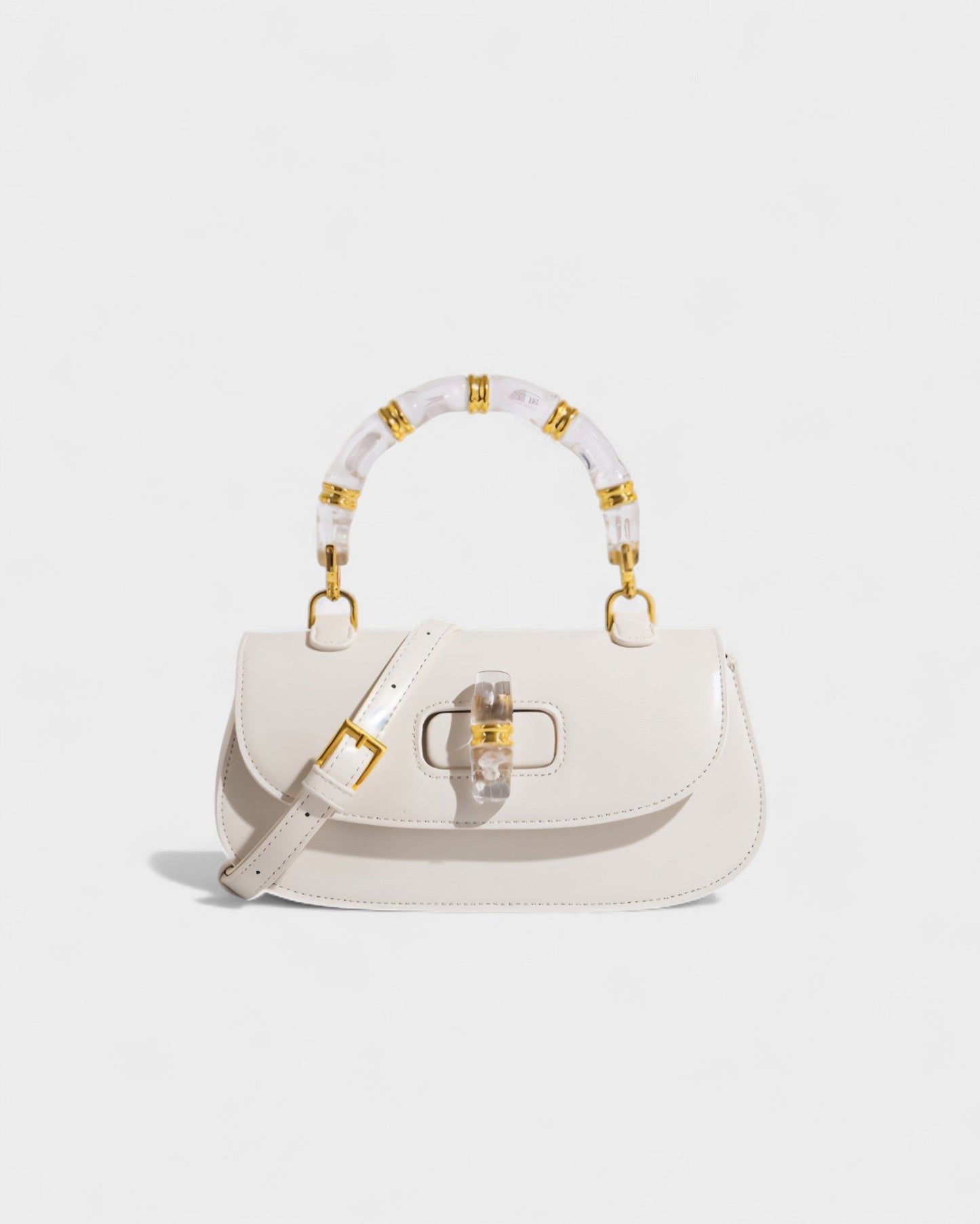 ZARLA Bamboo Handle Faux Leather Bag