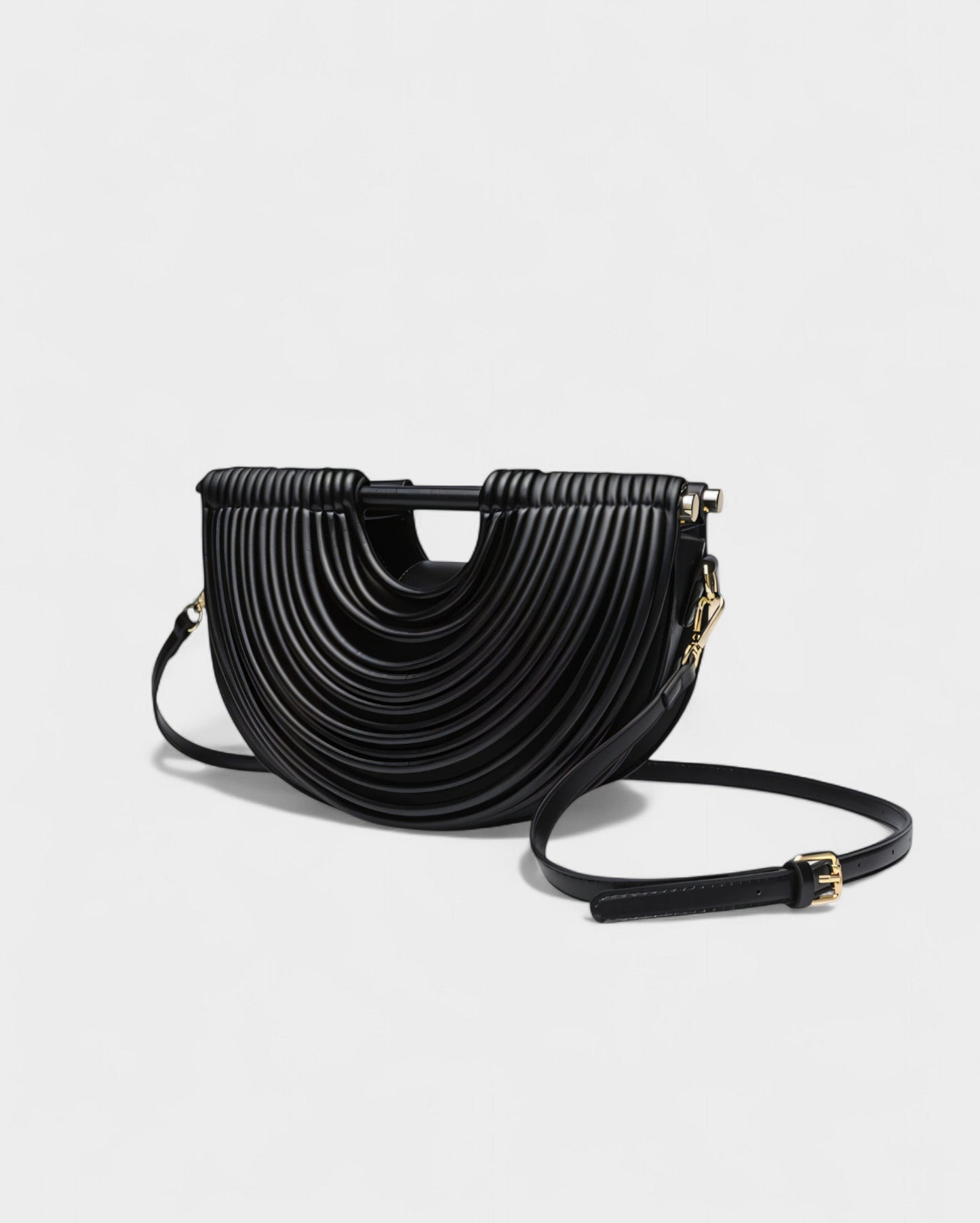 CANYA Textured Half-Moon Crossbody Clutch