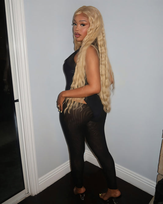 KIMBER Bodysuit & Mesh Leggings Set