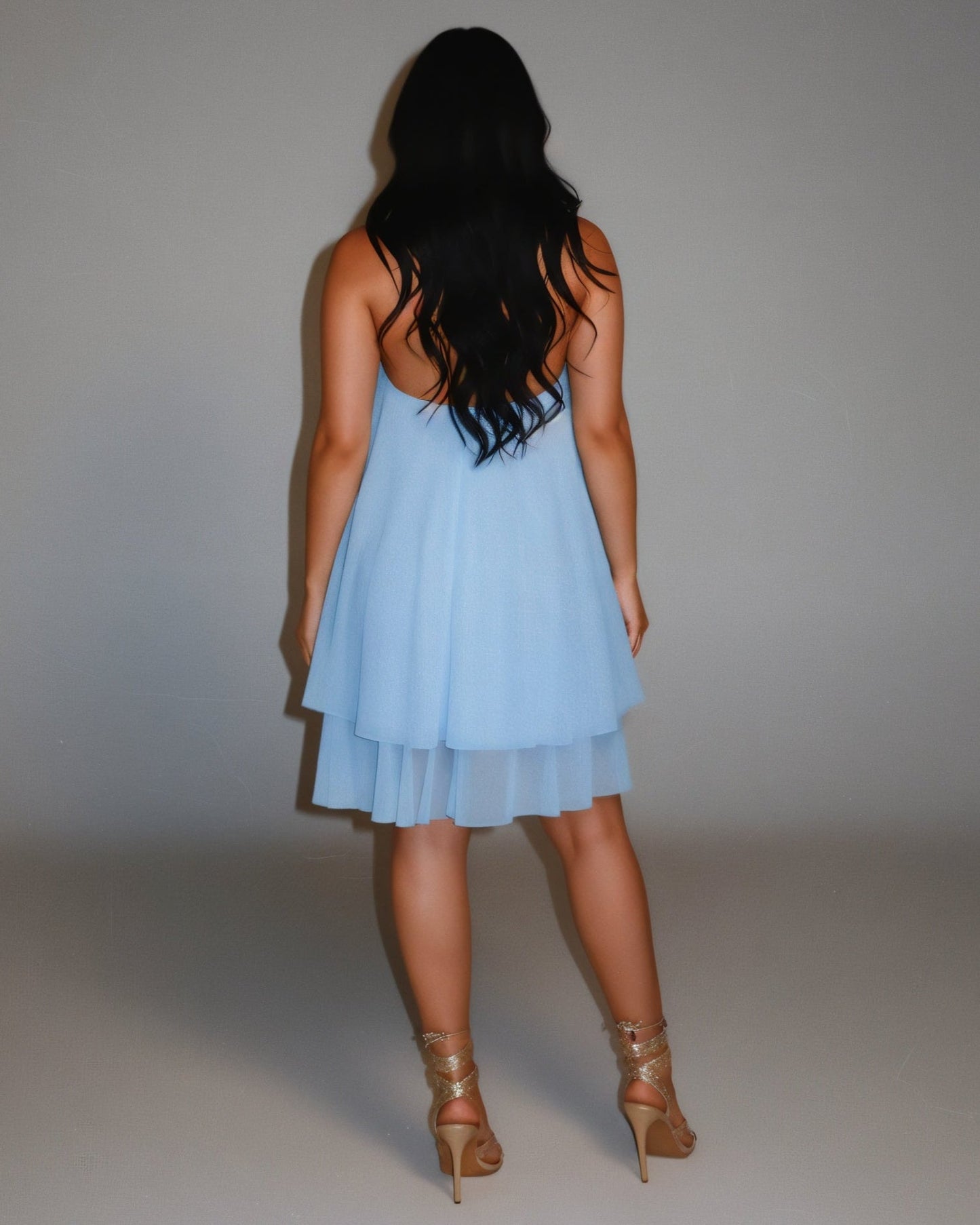 ZIANE Flowy Halter Mini Dress