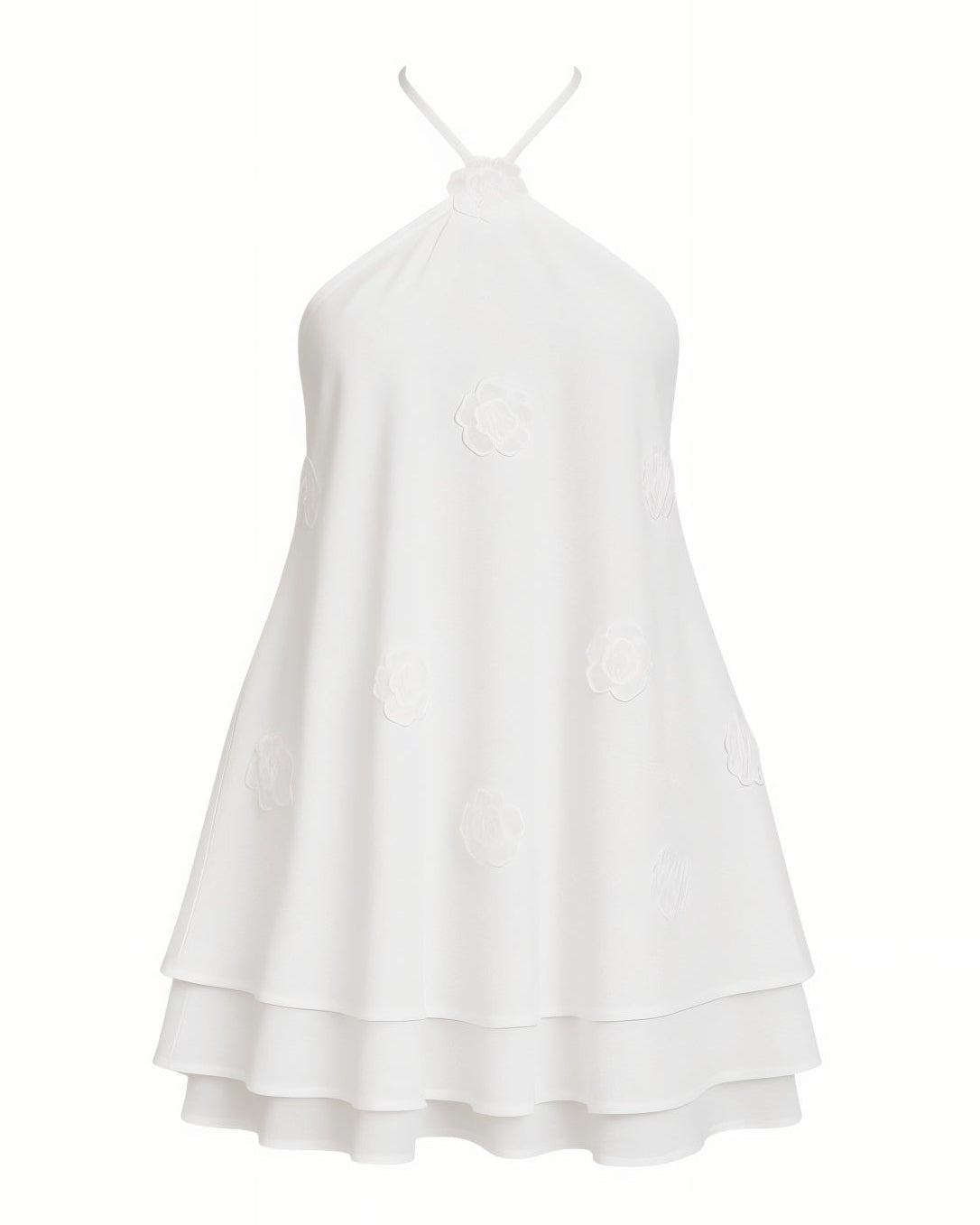 EMELIYA 3D Flower Halter Mini dress