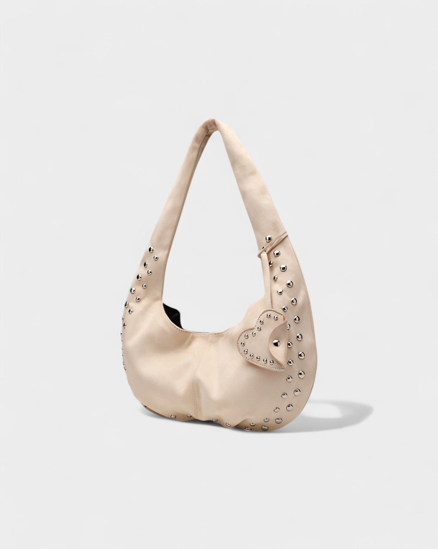 GELLA Heart Charm Studded Shoulder Bag