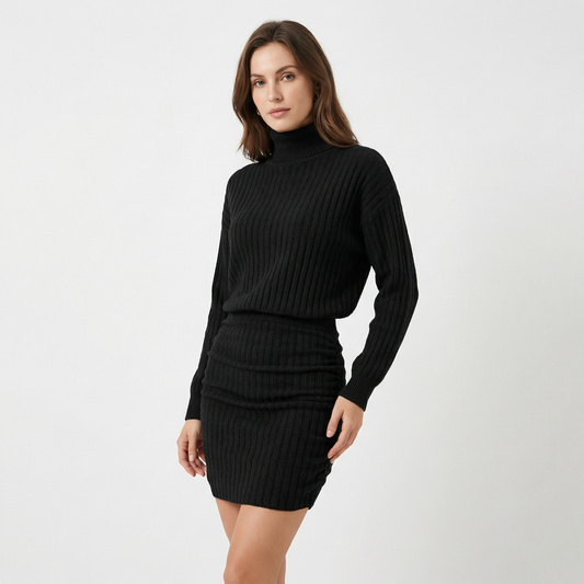 Women’s Casual High Neck Midi Dress - Samberule