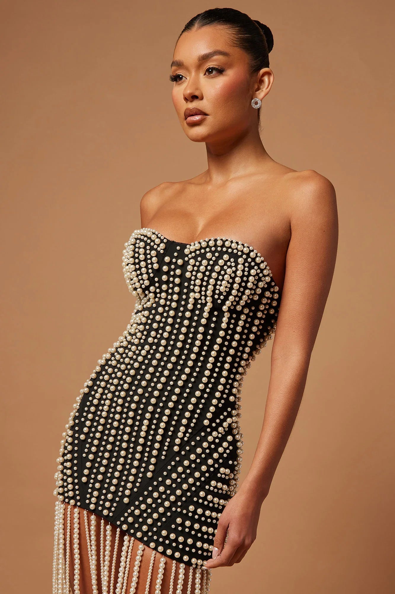 PEARL Embellished Mini Dress