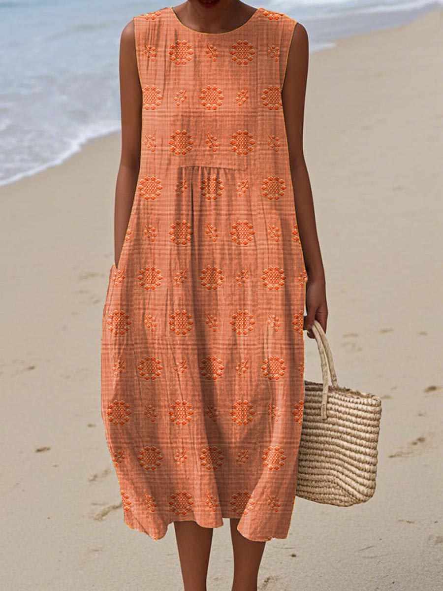 Olivia – Printed Midi Dress - Samberule