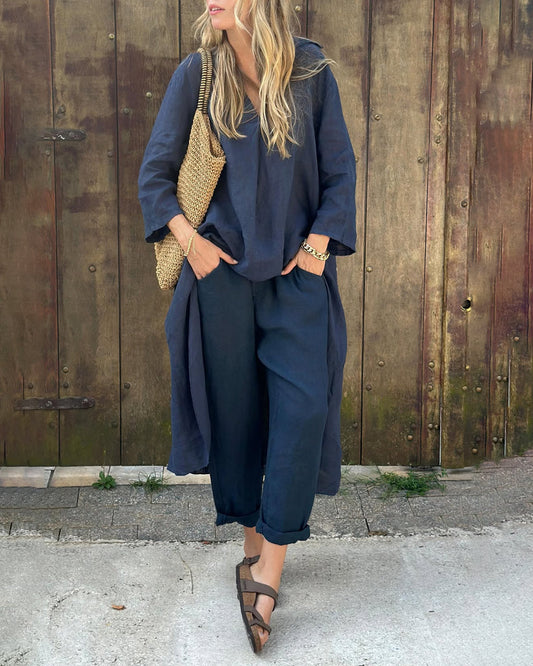 Florence | Women’s Relaxed Long Tunic and Pant Set - Samberule
