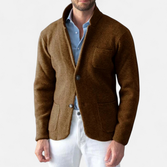 Men's Retro Wool Stand-Collar Jacket