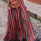 Casual Striped Printed Shirt Maxi Skirt