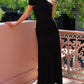 Elegance Effortless  Mesh Off Shoulder Ruched Stretch Maxi Dress