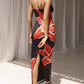 Abstract Unforgettable Floral Print Maxi Dress