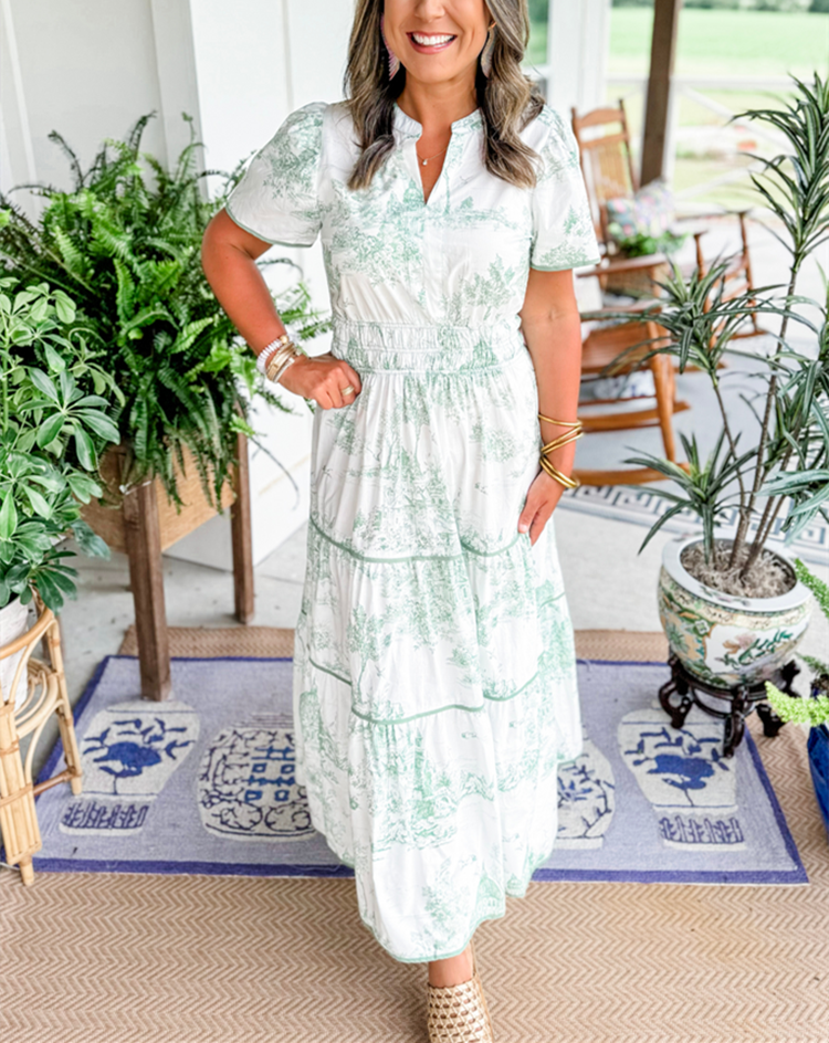 Nova - Toile Print Maxi Dress - Samberule