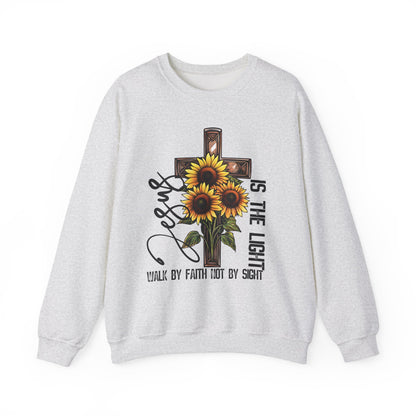"Jesus Is The Light" Faith Crewneck Sweatshirt