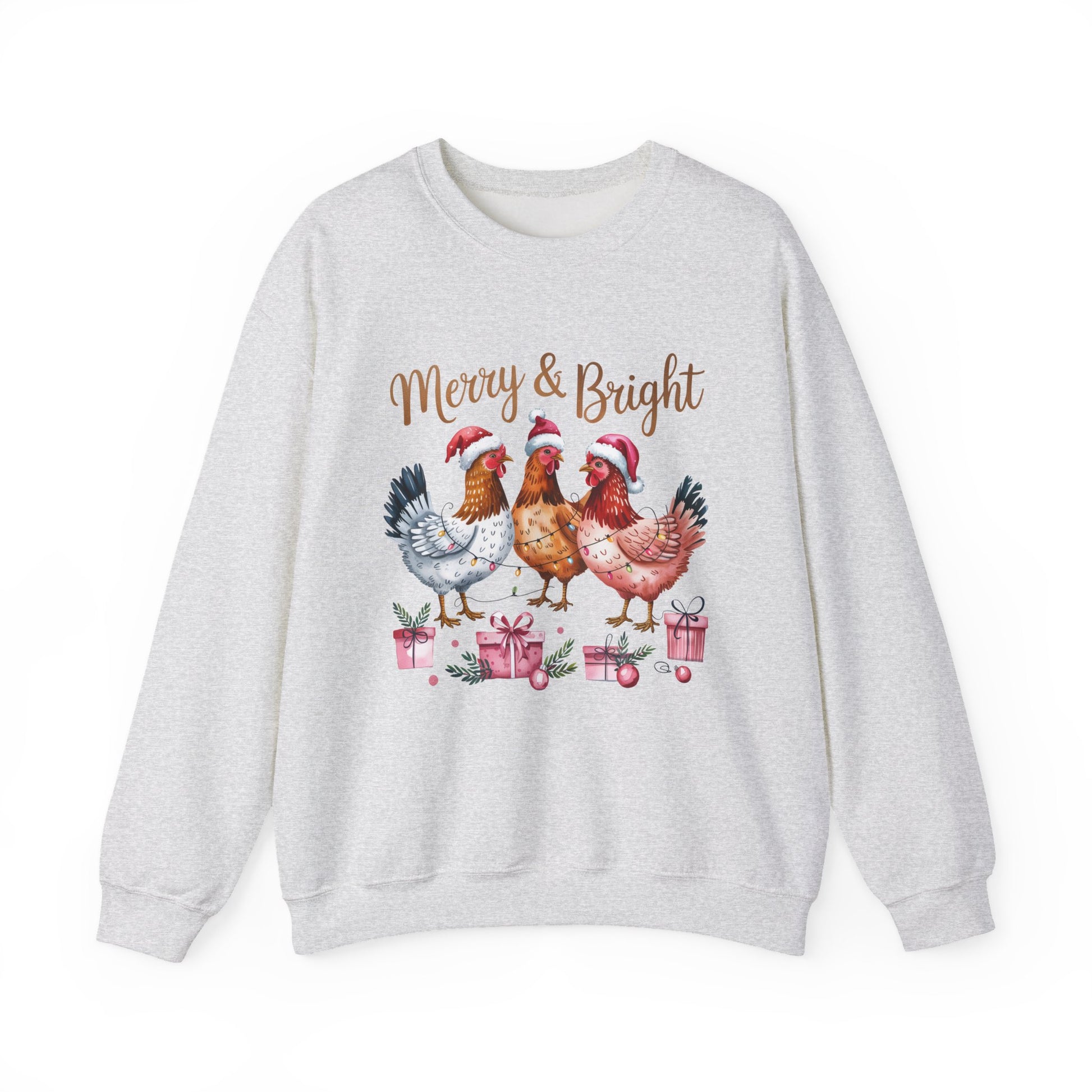 Merry & Bright Chicken Christmas Crewneck Sweatshirt - Samberule