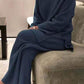 Long-sleeved solid color knitted casual sweater two-piece