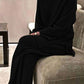 Long-sleeved solid color knitted casual sweater two-piece