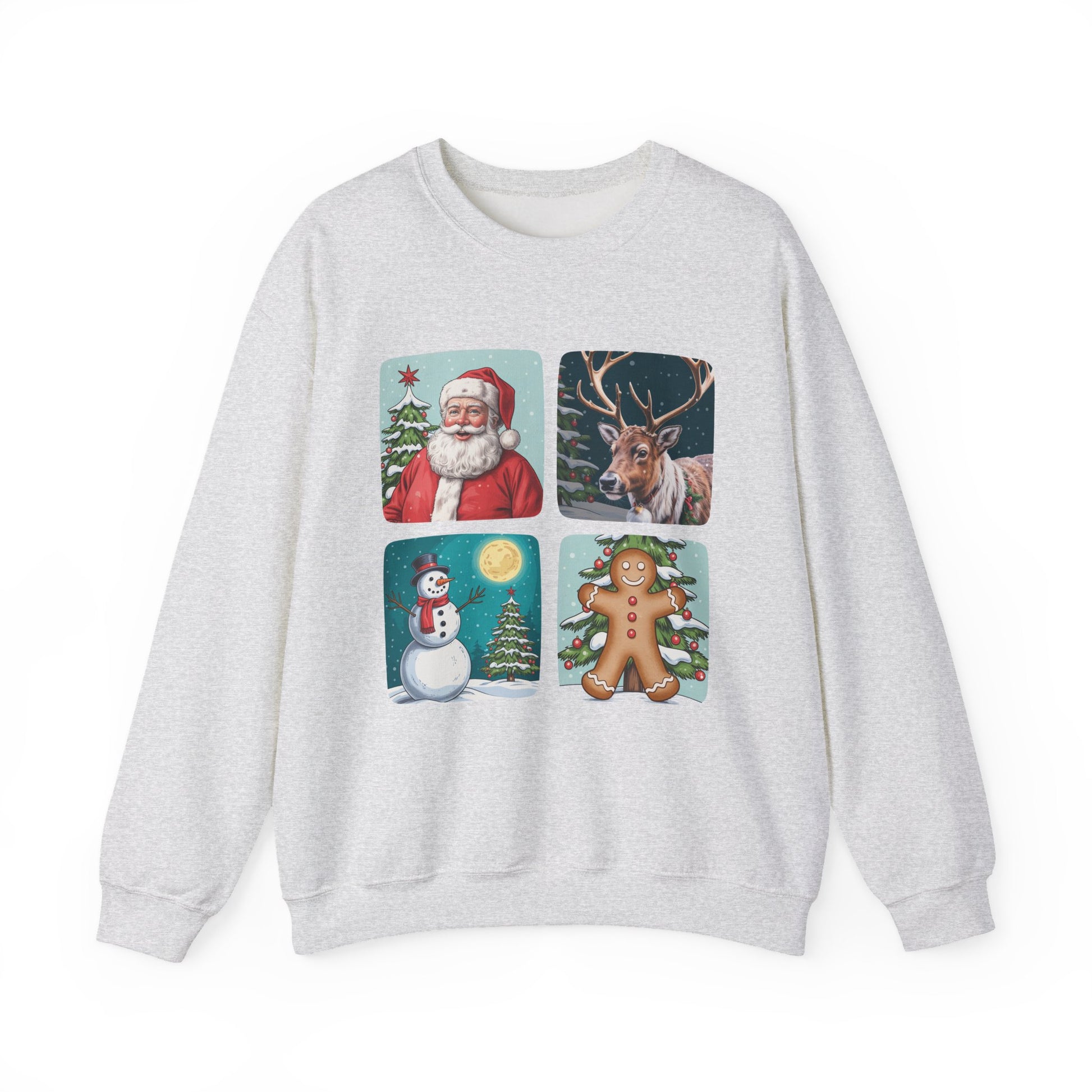 Santa, Reindeer, Snowman & Gingerbread Christmas Crewneck Sweatshirt - Samberule