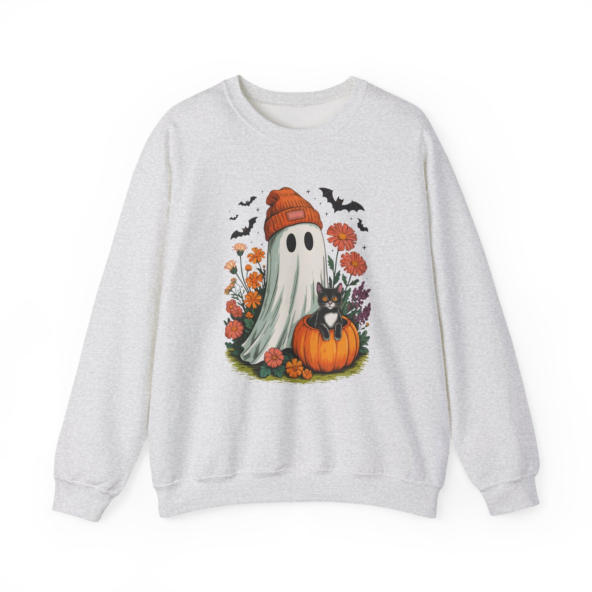 Cozy Ghost Halloween Crewneck Sweatshirt - Samberule