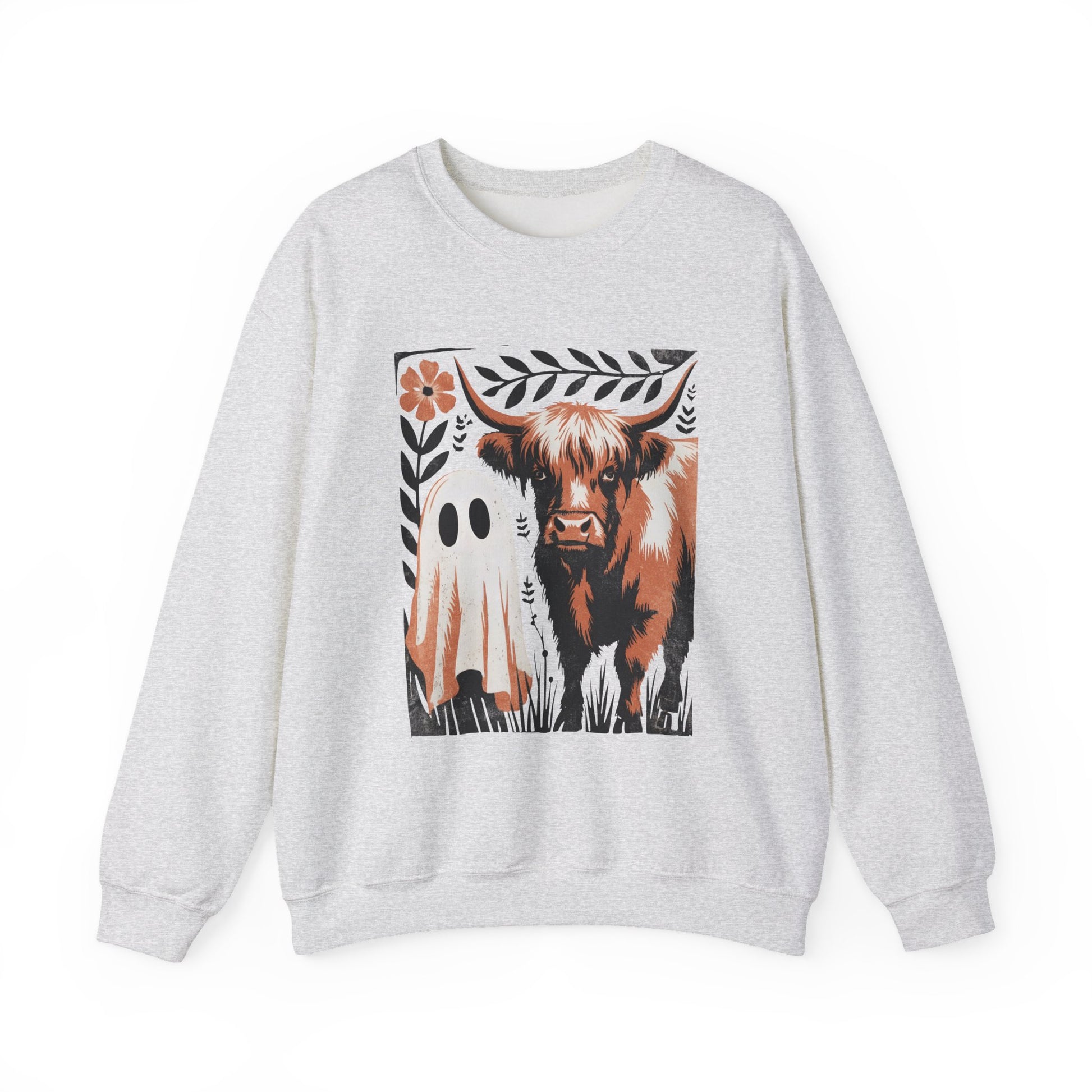 Halloween Ghost & Cow Halloween Crewneck Sweatshirt - Samberule