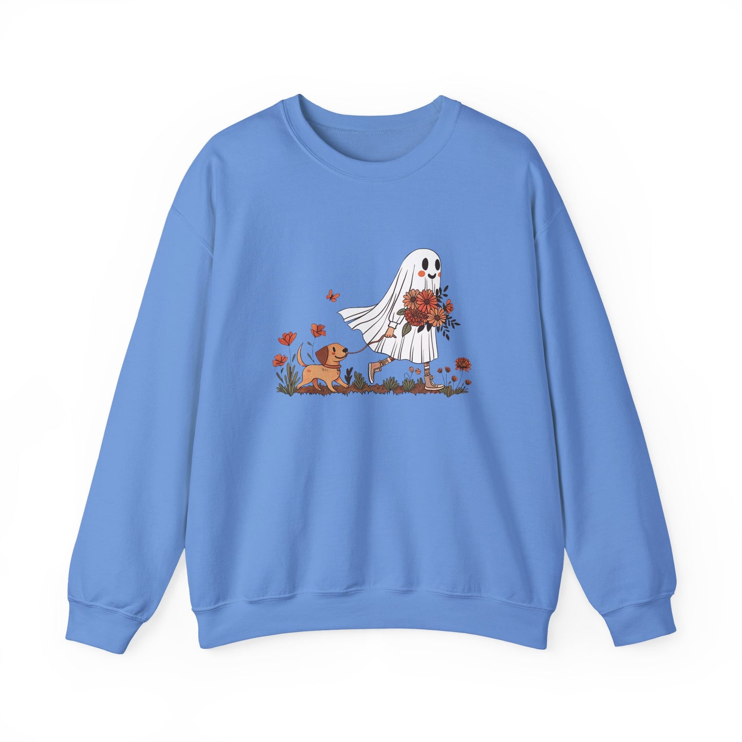 Cute Ghost & Dog Halloween Crewneck Sweatshirt - Samberule