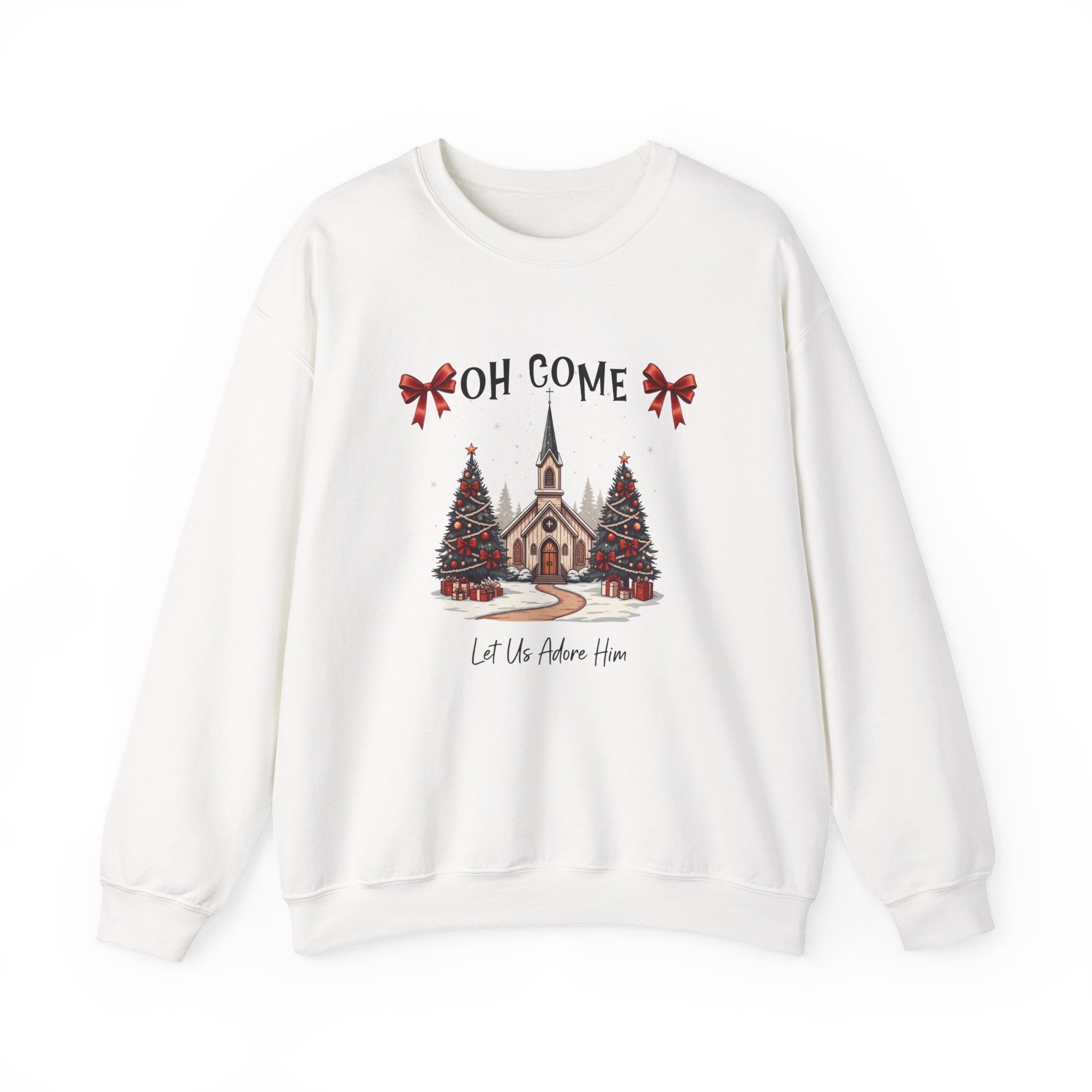 Oh Come Let's Adore Him Christmas Crewneck Sweatshirt - Samberule