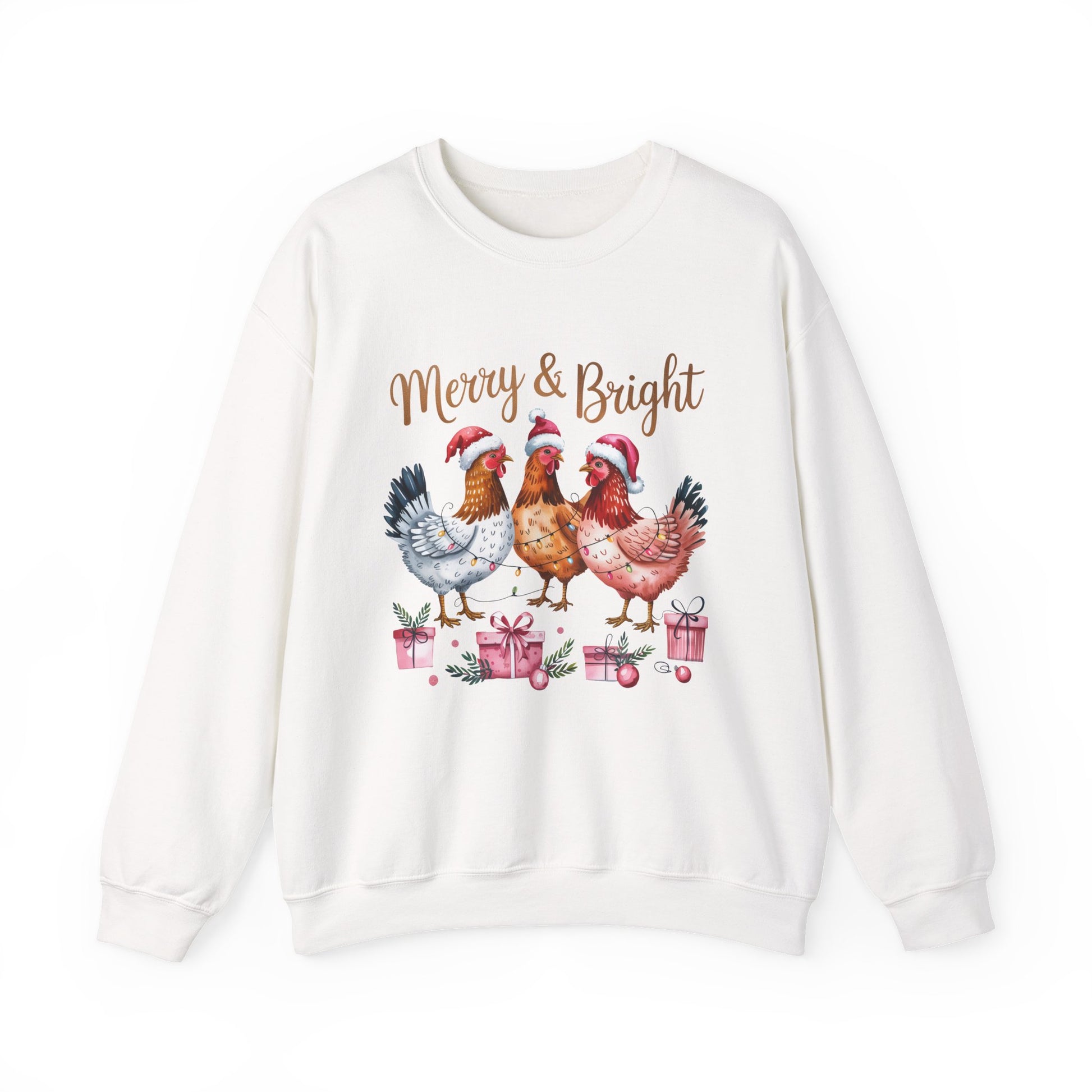Merry & Bright Chicken Christmas Crewneck Sweatshirt - Samberule