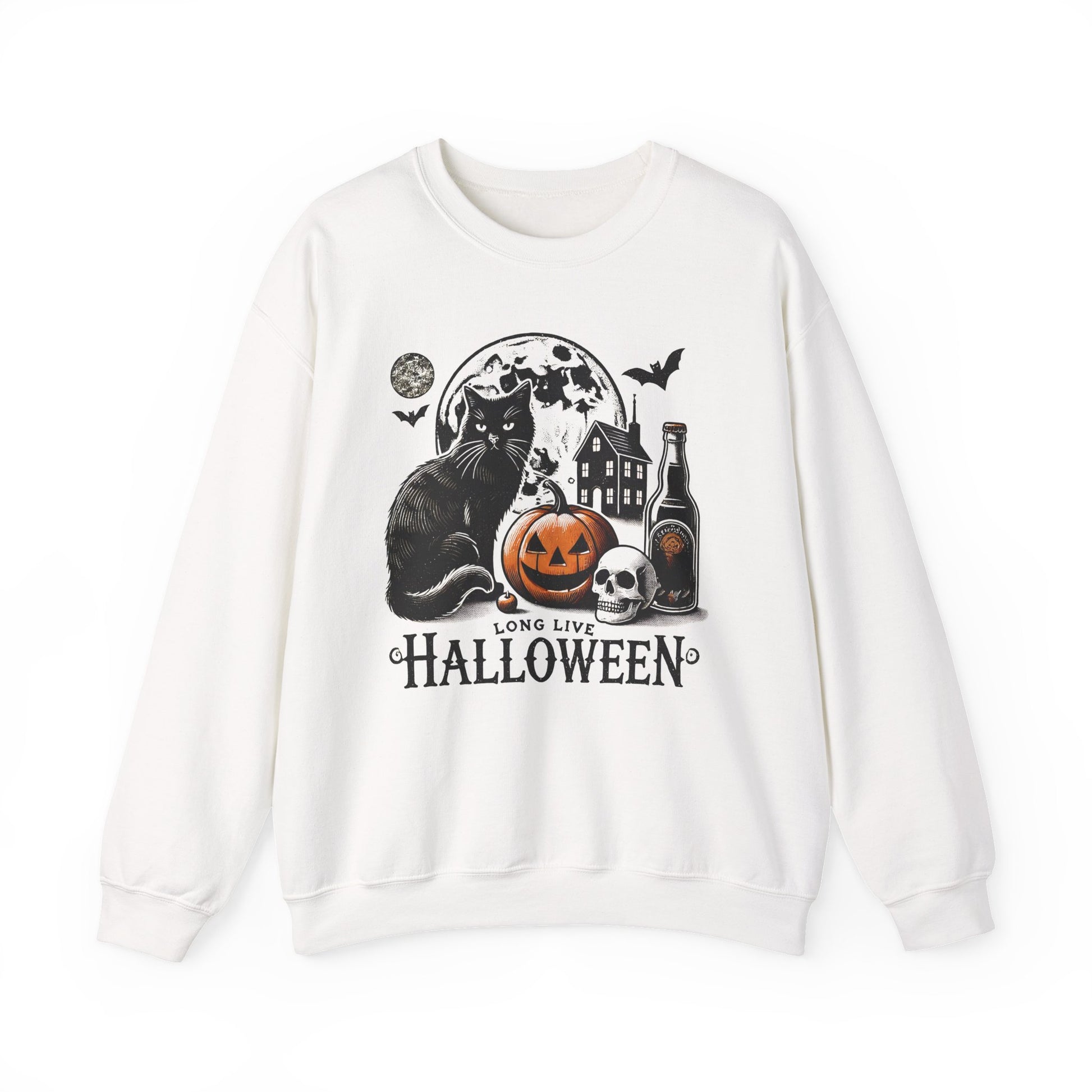 Long Live Black Cat Halloween Crewneck Sweatshirt - Samberule
