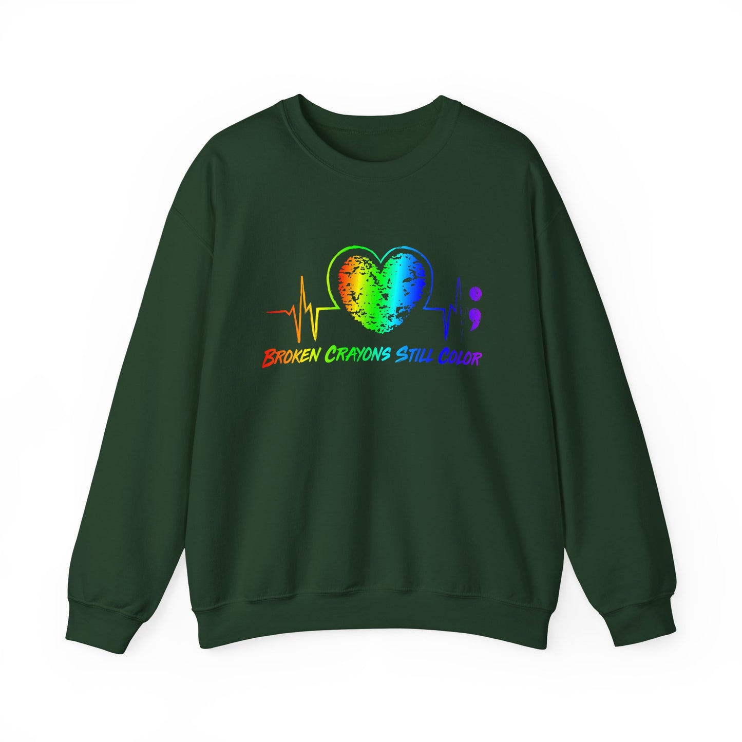 Rainbow Heart Mental Health Crewneck Sweatshirt