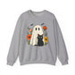Cute Ghost Black Cat Halloween Crewneck Sweatshirt - Samberule