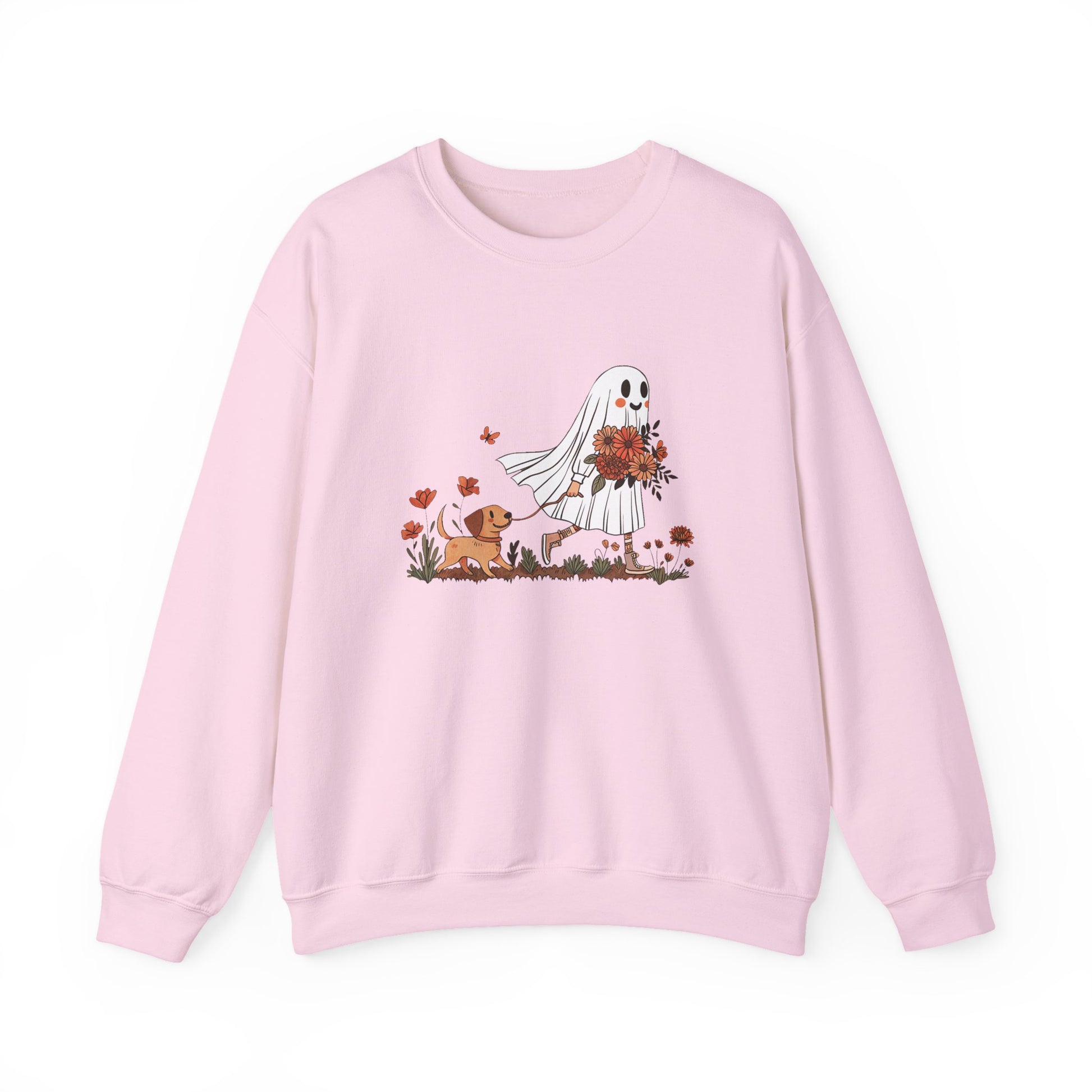 Cute Ghost & Dog Halloween Crewneck Sweatshirt - Samberule