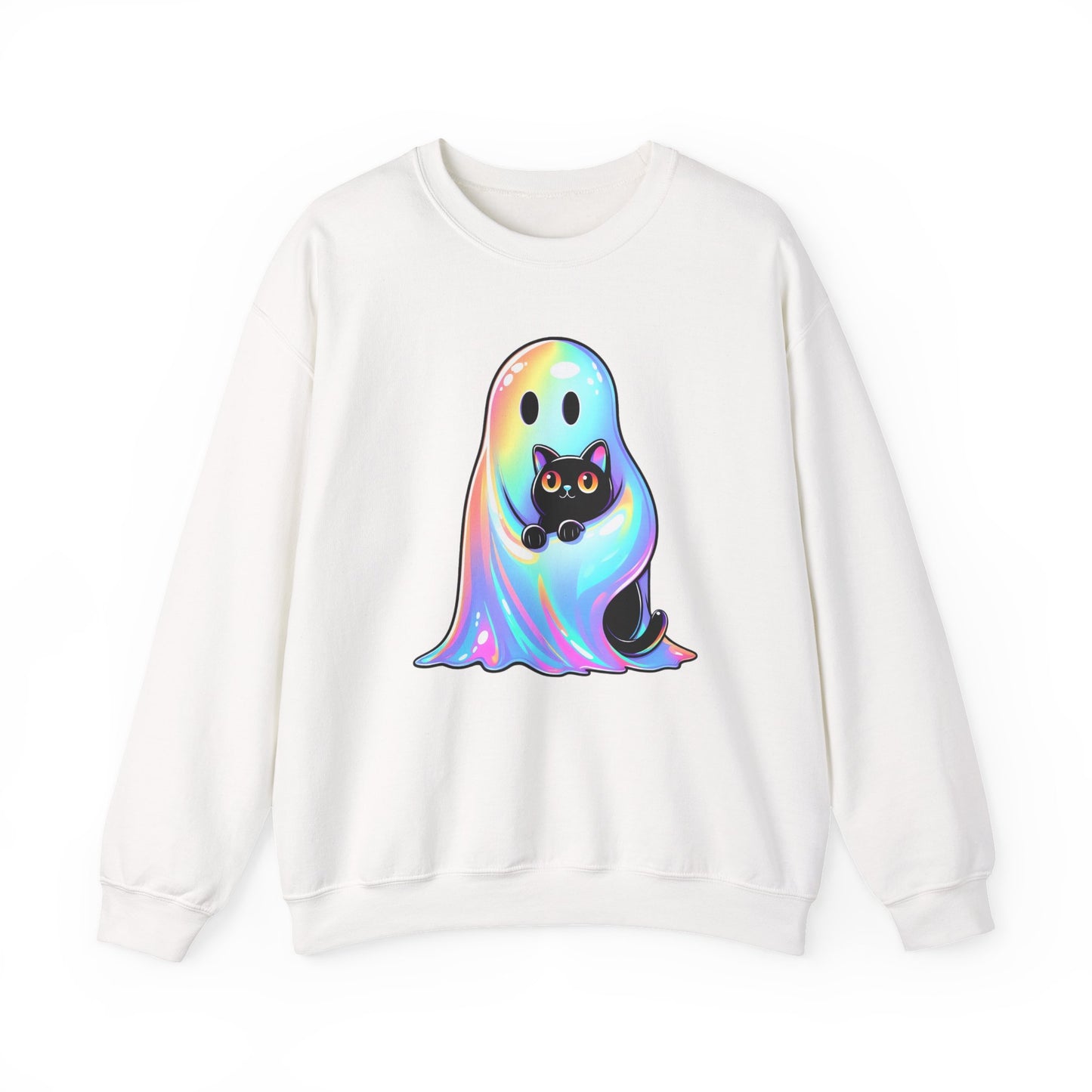 Ghost Cat Halloween Crewneck Sweatshirt - Samberule
