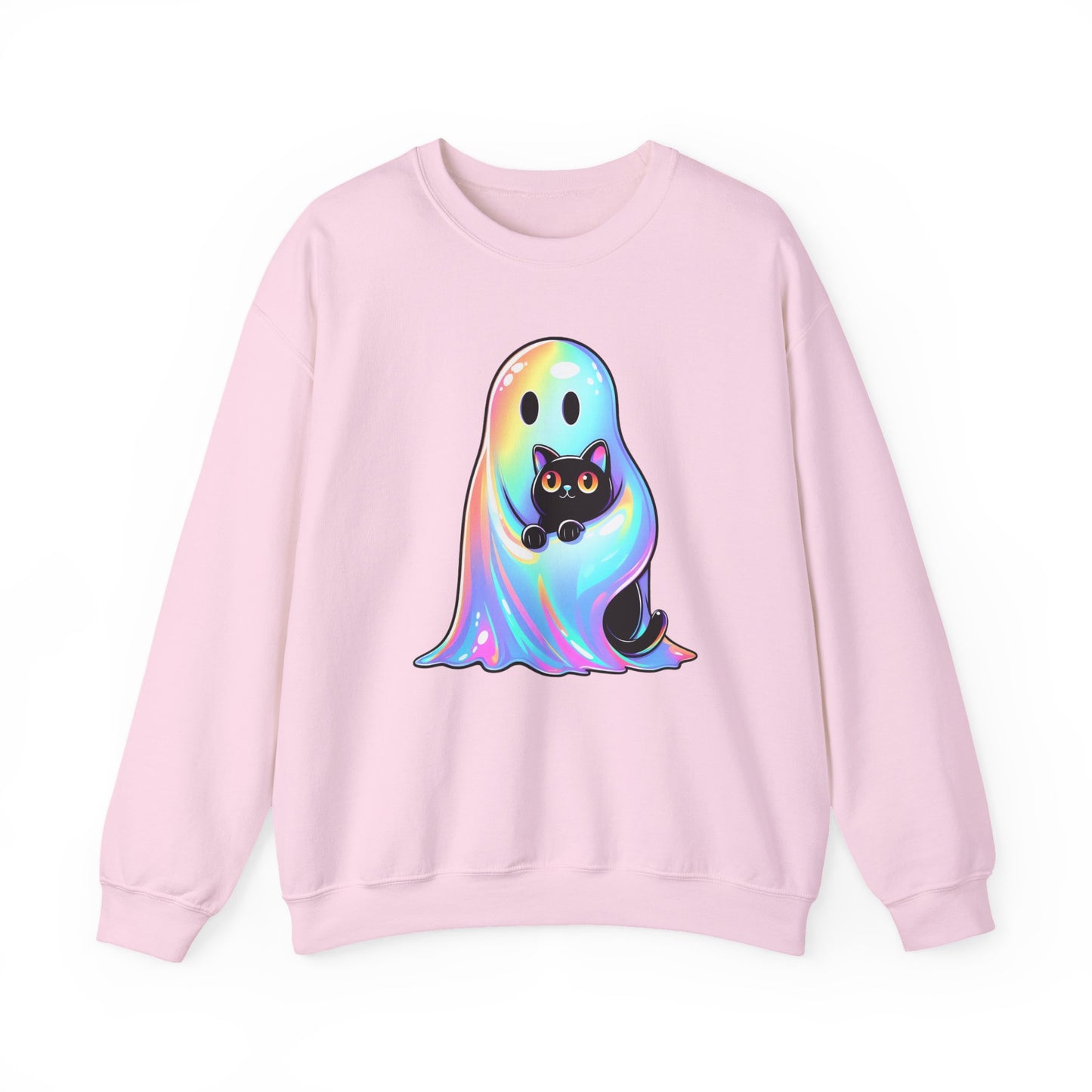 Ghost Cat Halloween Crewneck Sweatshirt - Samberule