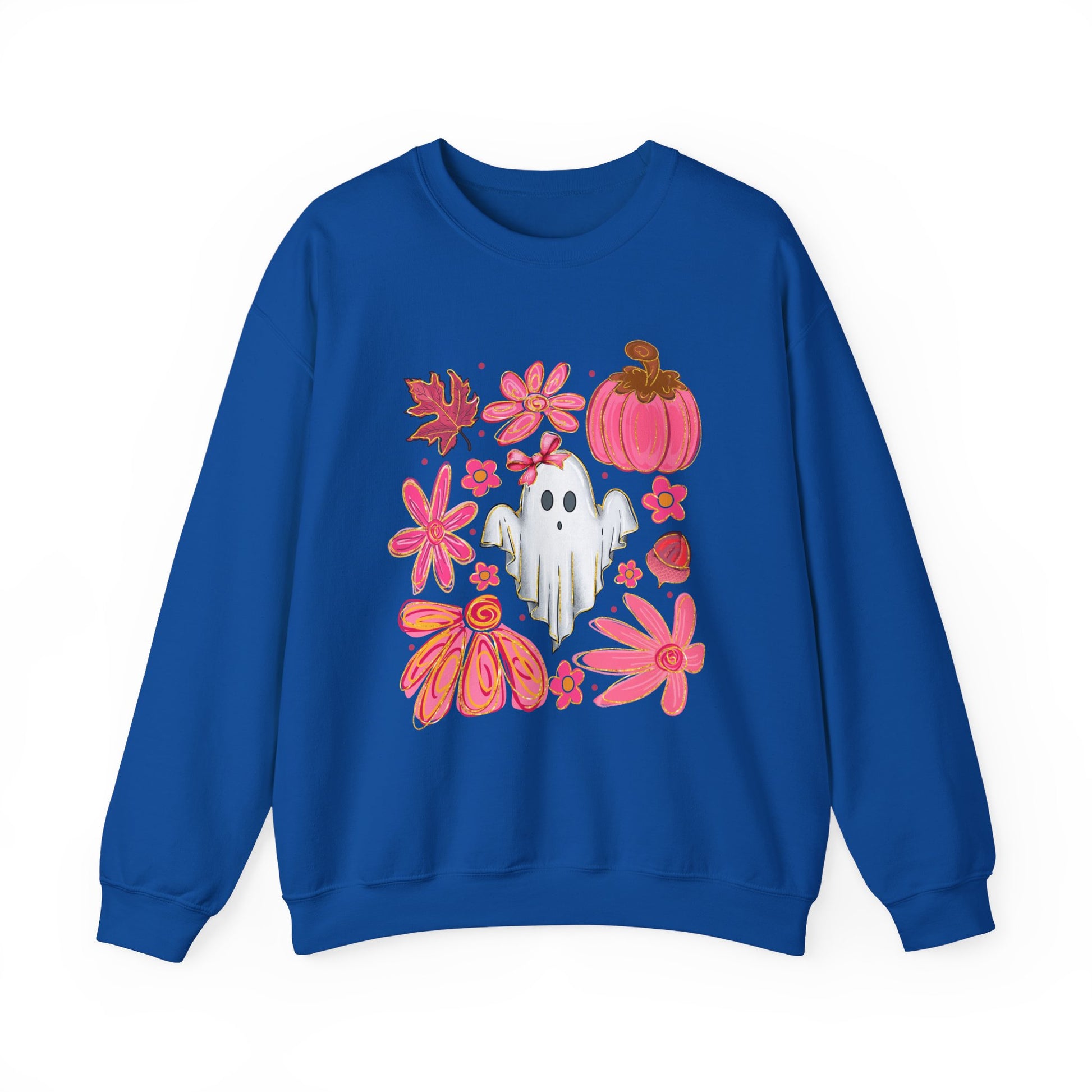 Ghost Floral Halloween Crewneck Sweatshirt - Samberule
