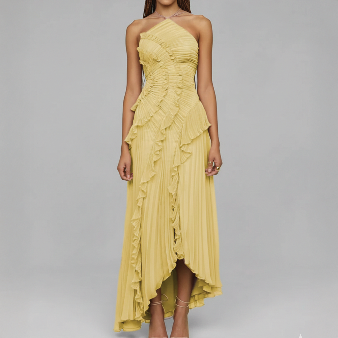 Avery - Asymmetric Pleated Dress - Samberule