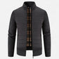 Men's Fleece Patchwork Jacket with Stand Collar