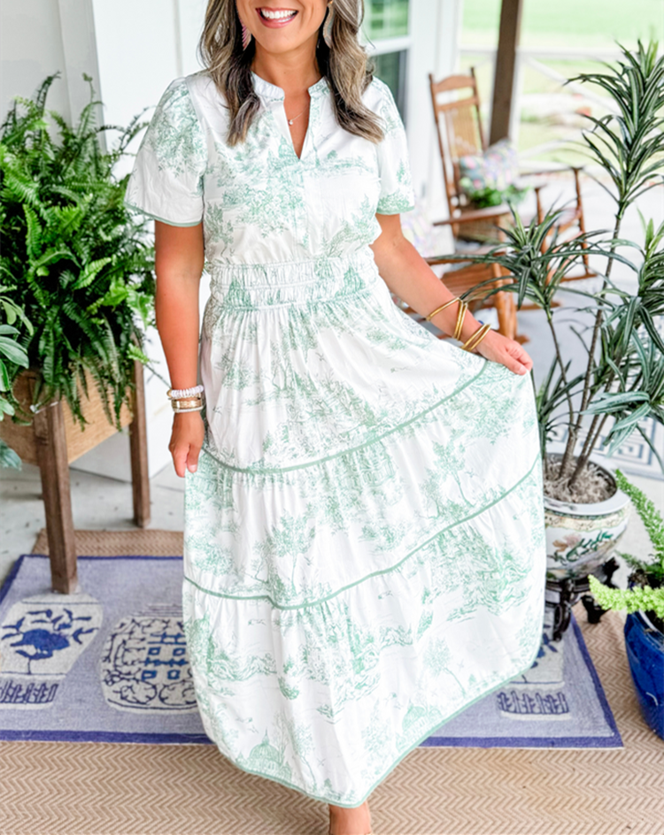Nova - Toile Print Maxi Dress - Samberule