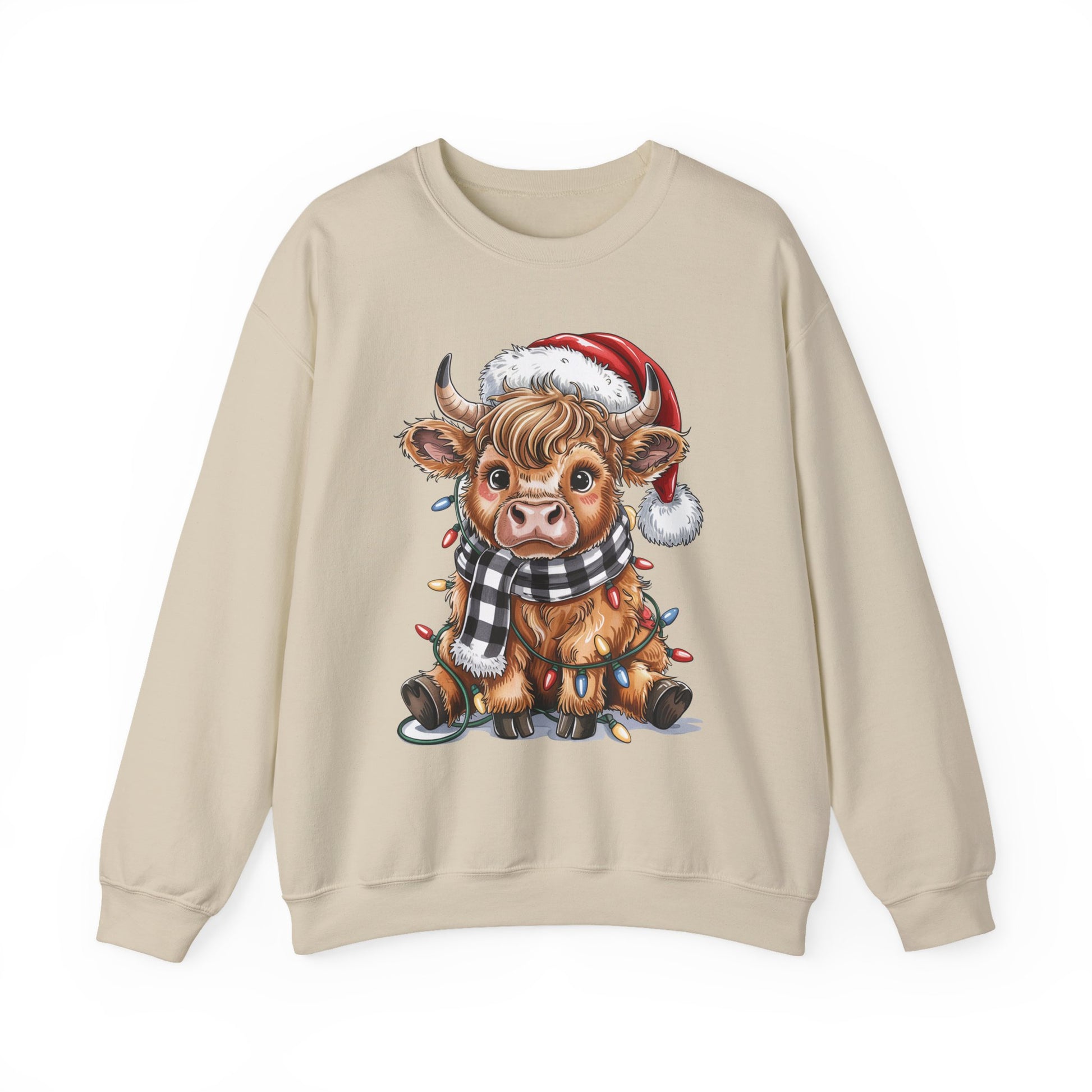 Festive Highland Cow Christmas Crewneck Sweatshirt - Samberule
