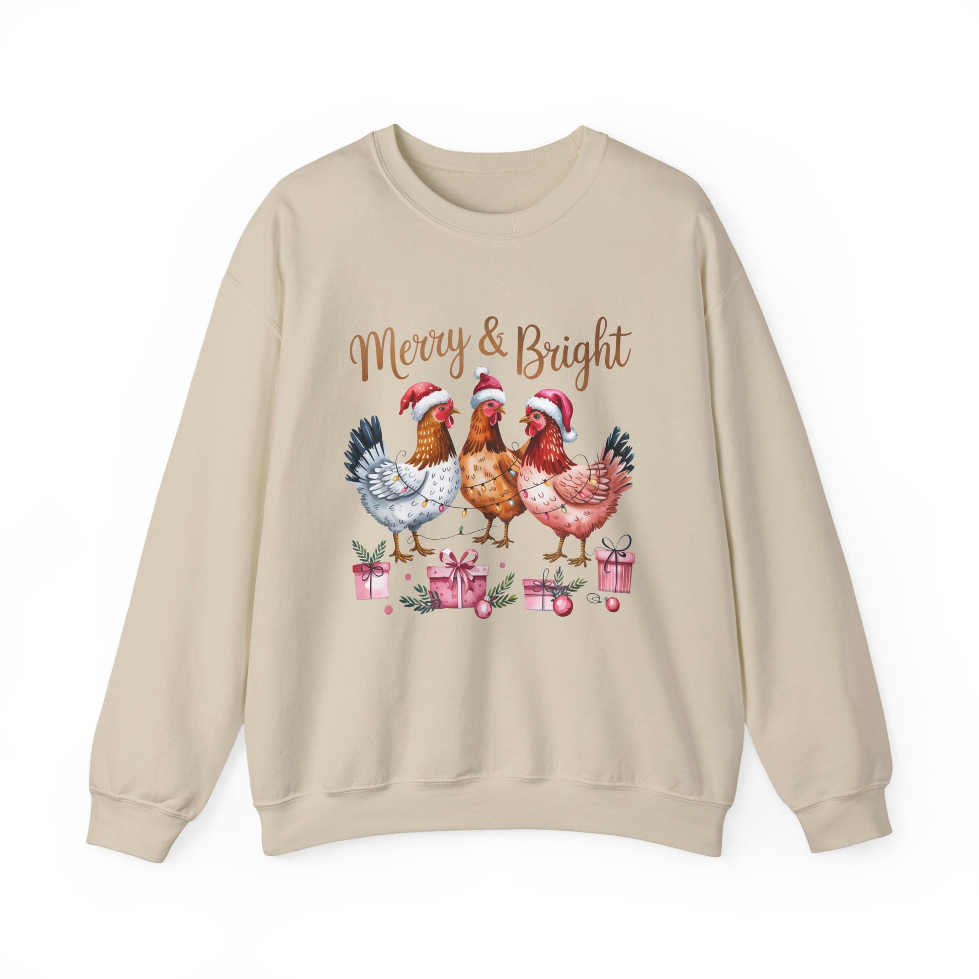 Merry & Bright Chicken Christmas Crewneck Sweatshirt - Samberule
